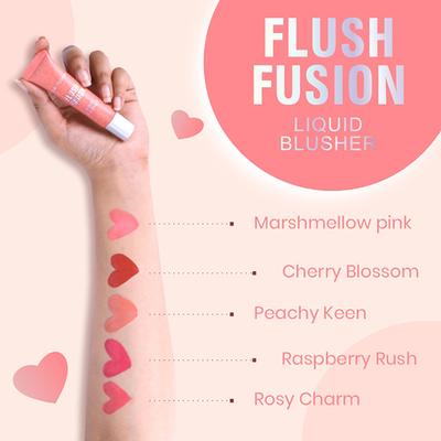 Matt Look Flush Fusion Liquid Blusher With Creamy Texture , Cherry Blossom-02 15 ml - Blushes