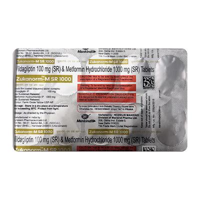 ZUKANORM M SR 1000 Tablet 10's - Diabetes-Ant