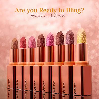 Pilgrim Glitter Lipstick Chic Haseena-06 Luxurious 3-D Glitter Formula With Matte Finish pink 4.2 g - Lipsticks