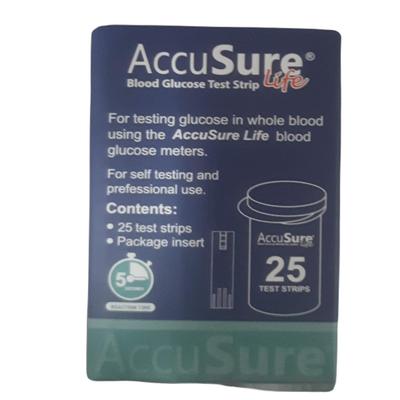 AccuSure Life Glucose Test Strip 25's - Blood Glucose Monitors/Strips