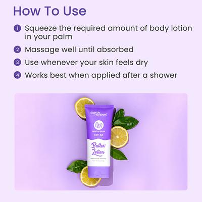 Earth Rhythm Lemon Balm SPF 50 Butter Lotion 200 gm - Lotions & Creams