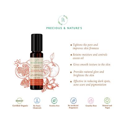 Precious & Nature'S Organic Lip Oil with Pomegranate Grapefruit and Rosehip 10 ml - Lip Glosses