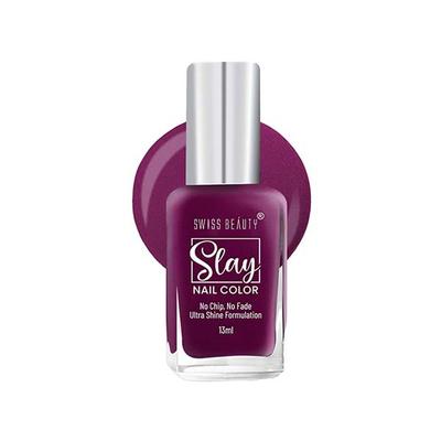 Swiss Beauty Slay Nail Color, Shade - Shine Wine 13 gm - Nail Polish