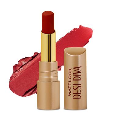 Matt Look Desi Diva HD Matte Lipstick With Hydrating Formula & Hyaluronic Acid, Maroon Fever-09 3.8 gm - Lipsticks