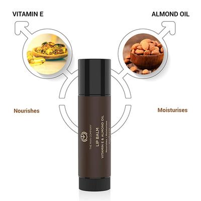 The Man Company Moisturising Lip Balm - Vitamin E, Almond Oil Nourishes Dry Lips 4gm - Lip Balms