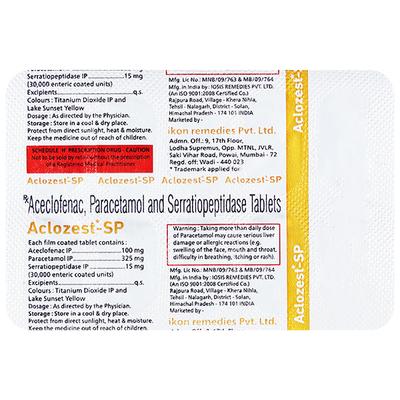 ACLOZEST SP Tablet 10's - Pain relief-Nsa