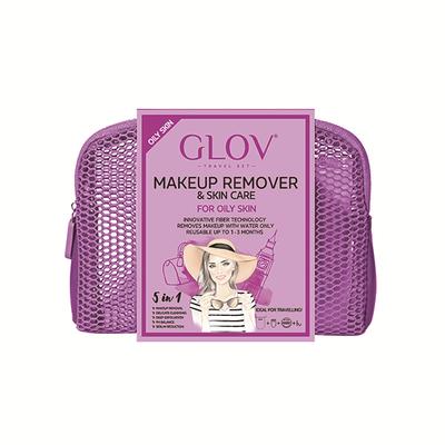 Glov - TRAVEL SET - MAKEUP REMOVER - FOR OILY SKIN 100 gm - Facial Wipes & Tissues