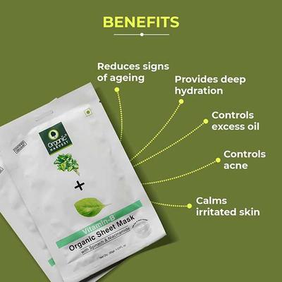 Organic Harvest Acne Control Mattifying Sheet Mask Green Tea & Moringa Enriched With Ceramides 30 ml - Sheet Masks