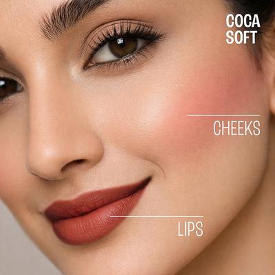 Lakme Double Duty Lip & Cheek Mousse Matte Lipstick & Soft Blush, Coca Soft,9gm - Liquid Lipsticks