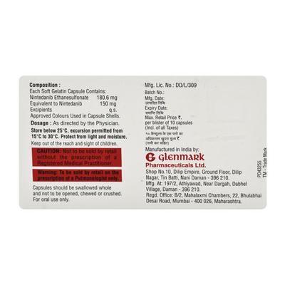 NINDANIB 150 Capsule 10's - Idiopathic Pulmonary Fibrosis