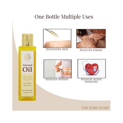 The Pure Story Almond Oil Pure Natural, Extra Virgin Cold Pressed 100ml - Hair Oils
