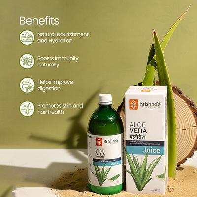 Krishna's Herbal & Ayurveda Pulpy Aloe Vera Juice 1000 ml - Ayurvedic Juices