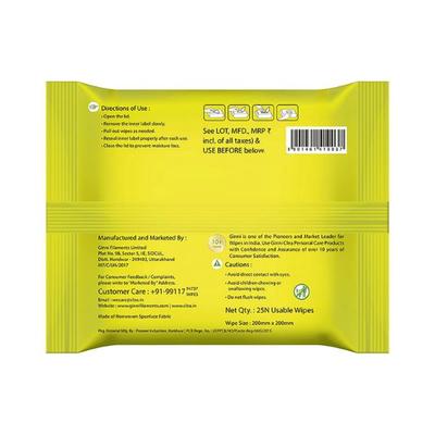 Clea Cleansing & Makeup Remover Wet Wipes (Lemon & Tulsi) (25's Wipes/Pack) 1's - Make Up Removers