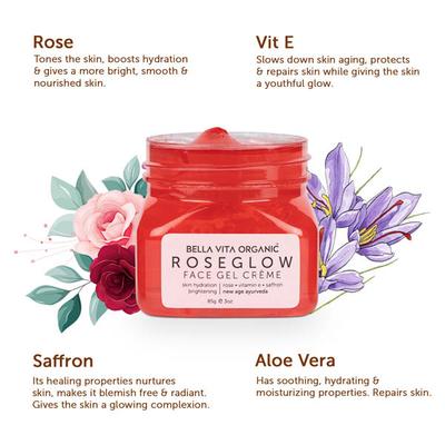 Bella Vita Organic Rose Glow Face Gel For Pore Minimising 85 gm - Face Gels