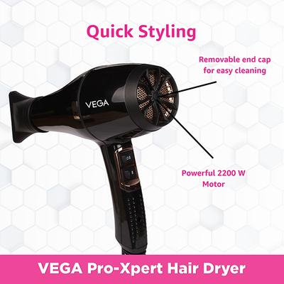 VEGA Pro Xpert 2200w Professional Hair Dryer with Cool Shot (VHDP-03) Black 1 gm - Hair Dryers