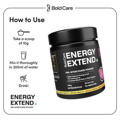 Bold Care Energy Extend Elixir Pre-intercourse Powder - Mixed Berry Flavour 300 g - Other Supplements