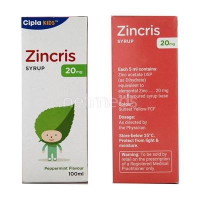Zincris Peppermint Flavour Syrup 100ml - Supplements-Vam