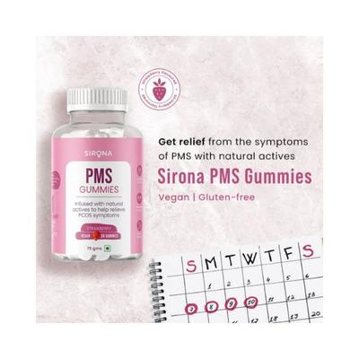 Sirona PMS Strawberry Flavoured Gummies for Women (Pack of 30) 1's - Women Health