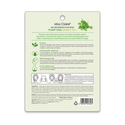 Miss Claire Nature Essence Face Mask - Purifying Green Tea 25 ml - Masks & Peels