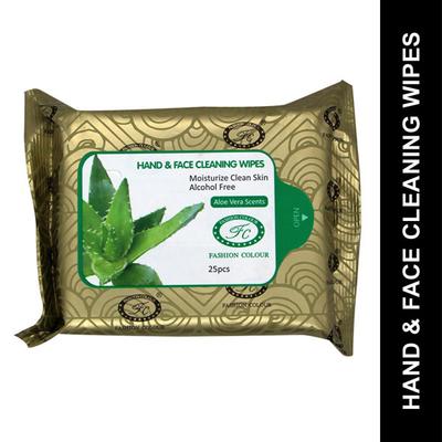 Fashion Colour Hand & Face Cleansing Wipes, Alovera Scents 25's - Diapers & Wipes