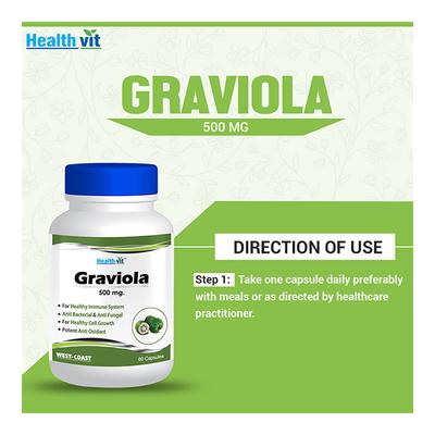 Healthvit Graviola 500 mg Capsule 60's - Herbal Dietary Supplement