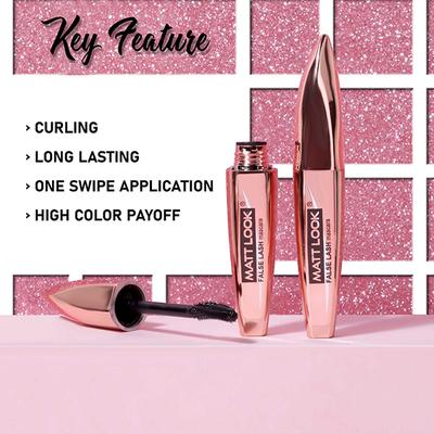 Matt Look Curl and Volume Waterproof False Lash Mascara, Black, MC-09, 12ml - Mascaras