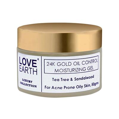 Love Earth 24K Gold Oil Control Moisturizing Gel With Aloe Vera & Sandalwood Extract 50 gm - Face Moisturizers