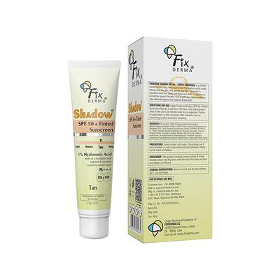 Fixderma Shadow Tinted Sunscreen Tan SPF 50 PA+++ - UVA & UVB Protection, All Skin Types 30 gm - Face Sunscreen