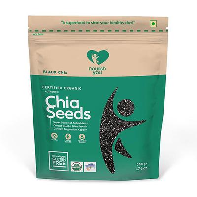 Nourish You Black Chia Seeds 500 gm - Nutritional Bars