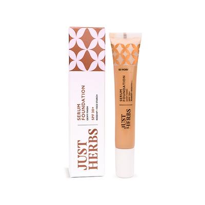 Just Herbs Serum Foundation Dewy Finish SPF 30 + Rosehip+ Rice Starch 03-Ivory 20gm - Foundation