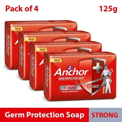 Anchor Germ Protection Soap - Strong (Pack of 4 X 125 gm) - Shower Gels & Body Wash