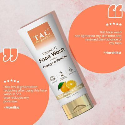 Tac - The Ayurveda Co Vitamin C Face Wash with Orange and Rosehip 50 ml - Face Wash & Cleansers