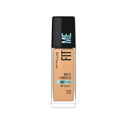 Maybelline New York Fit Me Matte + Poreless Liquid Foundation 16h Oil Control SPF 22 - 126 Light Pecan 30 ml - Foundation