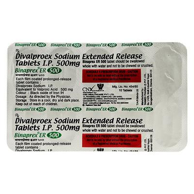 BINAPREX ER 500 Tablet 10's - Epilepsy/Convulsion-Ant
