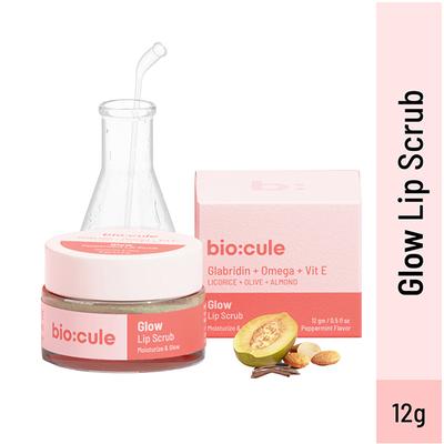 Biocule Glow Lip Scrub Balm For Bright, Spotless Lips, Peppermint Flavour, 100% Natural 12 gm - Lip Scrubs