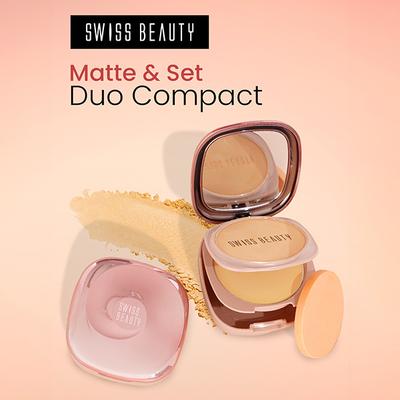Swiss Beauty Matte & Set Duo Compact-Ivory 10 gm - Compact Powder