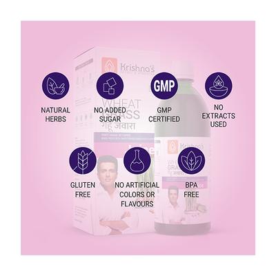 Krishna's Herbal & Ayurveda Wheatgrass Juice 1000 ml - Ayurvedic Juices