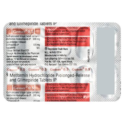 Gemer 0.5mg Tablet 10'S - Diabetes-Ant