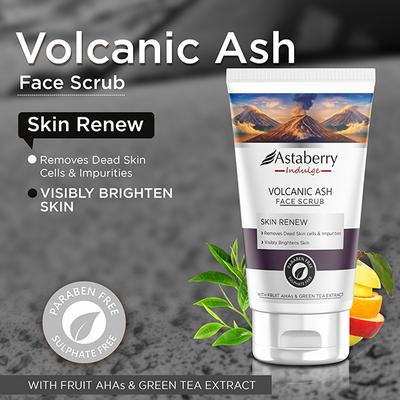 Astaberry Indulge Volcanic Ash Face Scrub for Smoothe Skin -Remove Dead Skin Cells & Impurities 100 ml - Scrubs & Exfoliants