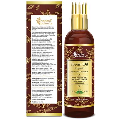 Oriental Botanics Organic Neem Oil with Comb Applicator 200 ml - Hair Oils
