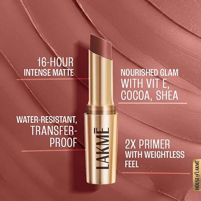 Lakme 9to5 Powerplay Priming Matte Lipstick, Lasts 16hrs, Nude Touch, 3.6 gm - Lipsticks