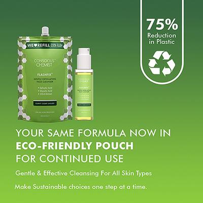 Conscious Chemist Gentle Oil Control Face Cleanser + Refill Pack 100 Ml + 250 Ml 2's - Face Wash & Cleansers