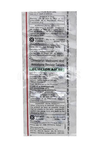 Olmetor AM 40mg Tablet 10'S - Hypertension-Ang