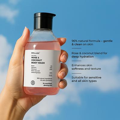 Brillare Rose & Coconut Body Wash 200 ml - Shower Gels & Body Wash