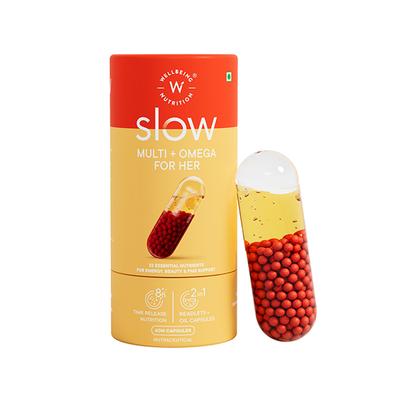 Wellbeing Nutrition Slow Multi + Omega for Her Multivitamin Vegan omega-3 oil, B-complex - Multi-Vitamins