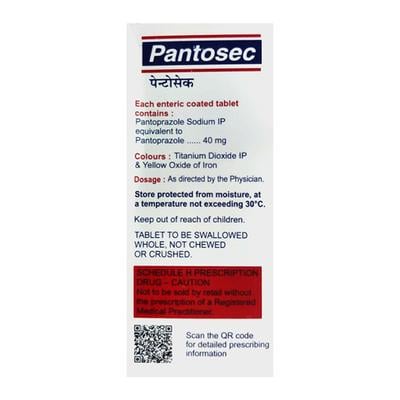 Pantosec 40mg Tablet 10'S - Ulcer/Reflux/Flatulence-Aaa
