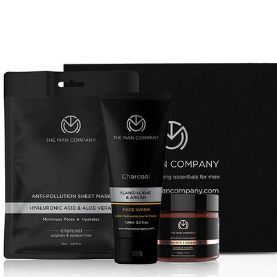 The Man Company Bright and Fresh (Charcoal Sheet Mask (25 ml), Skin Brightening Cream (50 gm) and Charcoal Face wash (100 ml) 1's - Facial Kits