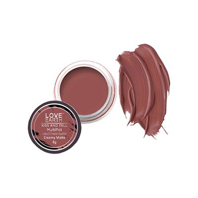 Love Earth Lip & Cheek Tint Multipot-Kiss And Tell with Richness Of Essential Oils And Vitamin E 8 gm - Blushes