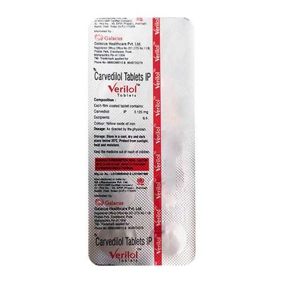 VERILOL 3.125 Tablet 10's - Hypertension-Bet