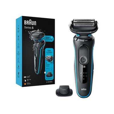 Braun Electric Shaver for Men, Series 5 51-M1200s, Wet and Dry Electric Shaver with Precision Trimmer Black and Turquoise 330 gm - Grooming Kits
